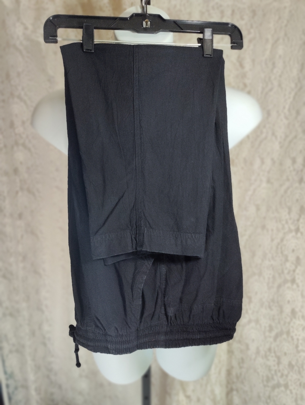 Erika & Co. Cotton Black Women’s Drawstring Pull-On  Pants